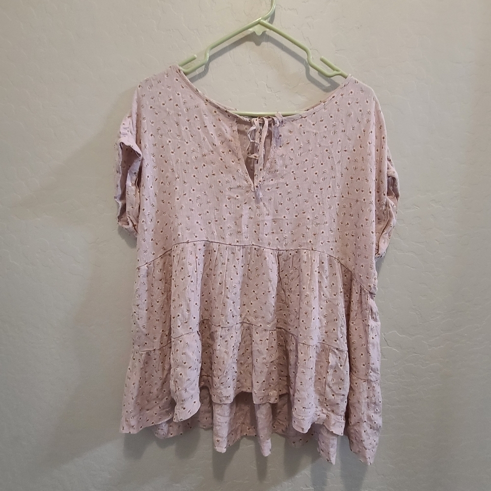 American Eagle floral Bohemian babydoll top